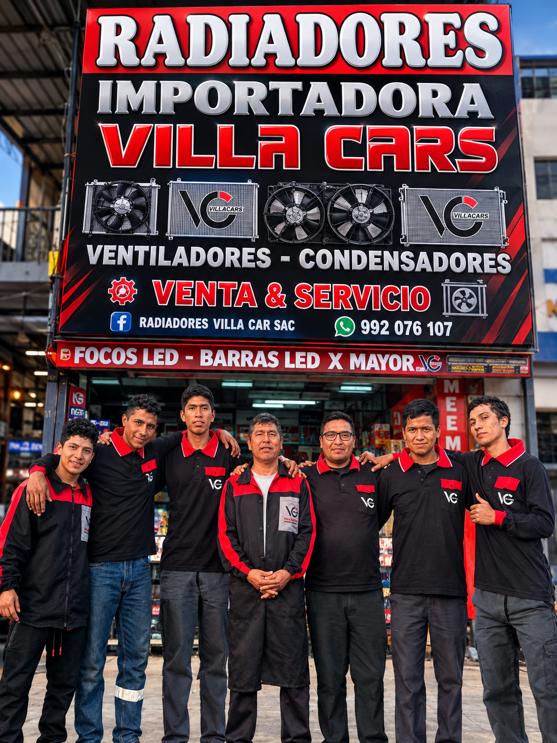 Equipo y fachada de Villa Cars